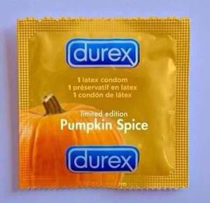 Pumpkin Spiced condom package