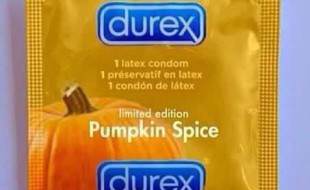 Pumpkin Spiced condom package
